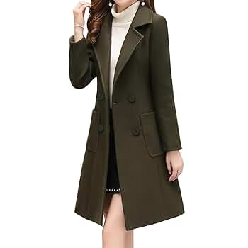 Amazon.com: GVLDPOH Women's Wool Blend Coat Winter Mid Long